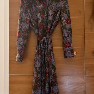 Joe Fresh Multicolor Floral Long Sleeve Dress polyester